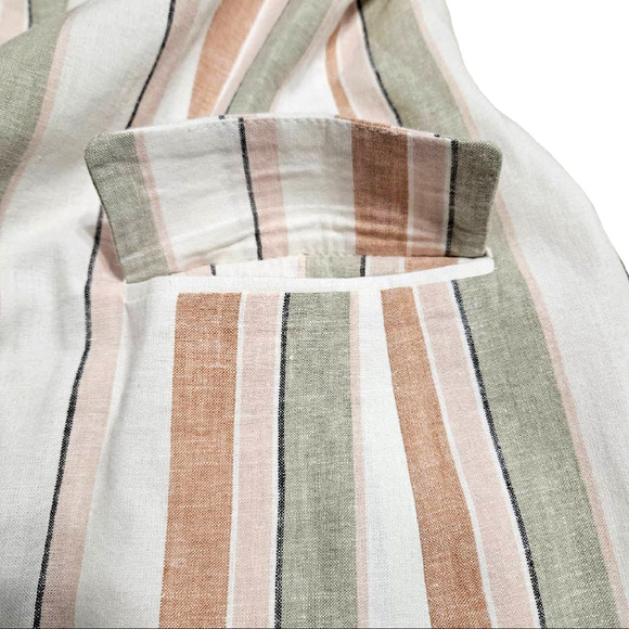 Rachel Zoe Pastel Striped Linen Oversized Padded Shoulder Blazer Jacket Size XS - Picture 8 of 8